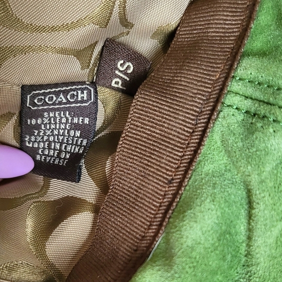 Coach green suede bucket hat size small - Picture 6 of 6